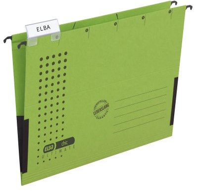 5 ELBA Hängetaschen chic ULTIMATE / grün / DIN A4 / 240 g/m²