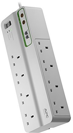 APC Surge Arrest Performance - PMF83VT-UK (8 Outlets, Video (Coax) and Phone Protection, Equipment Protection Policy 100.000 €)