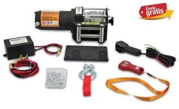 WinchPro - Cabrestante Eléctrico 12V 1360kg/3000lbs, 12m De Cuerda De Acero, 2 Mandos A Distancia (1 Inalámbrico, 1 Cable), Placa De Montaje, Ideal Para Atv, Buggies, Remolques, Quads Y Barcos