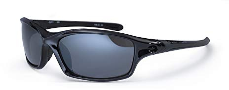Bloc Eyewear Daytona Wrap Around Sports Sunglass - Shiny Black, 14 cm