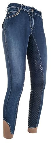 HKM Erwachsene Reithose -Pasadena-Summer Denim Silikon-Vollbesatz6100 jeansblau48 Hose, 6100 jeansblau, 48