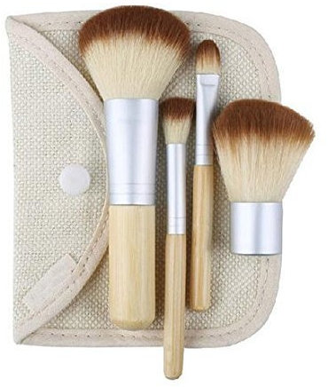 Royal Wellness - Eco Bamboo Make-Up Brush Set - 4 x Tools - Make Up - Cosmetics