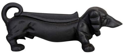 Esschert Design Schuhschaber, Schuhabstreifer, Dackel, Gußeisen, schwarz, Maße 32,2 x 12,5 x 12,2 cm