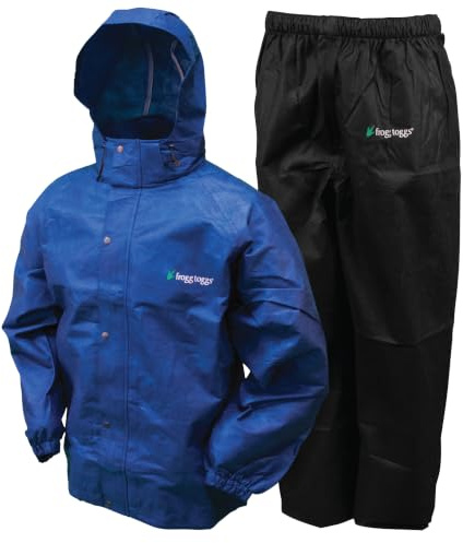 FROGG TOGGS Men's Standard Classic All-Sport 3-Layer Waterproof Breathable Rain Suit, Royal Blue/Black, XX-Large