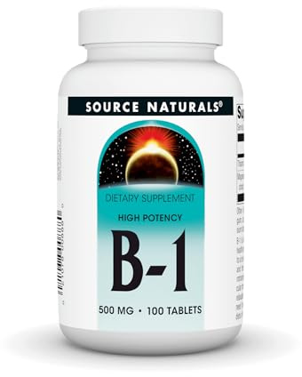 Source Naturals Vitamin B-1 Thiamin 500mg High Potency, 100% Pure - 100 Tablets