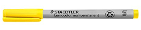 Staedtler 311-1 Lumocolor Universal Non Permanent Superfine Pens - Yellow, Pack of 10