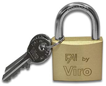 LUCCHETTO RETTANGOLARE AD ARCO IN OTTONE 20 mm FAI Viro