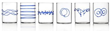 Ichendorf Milano Set mit 6 Tumblern, Kollektion Decò Blu, 35 cl, Borosilikatglas, Handgefertigt