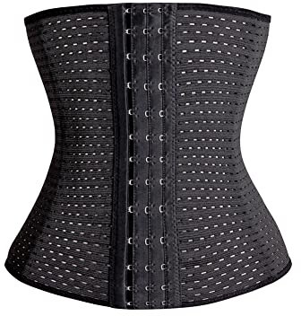 KSKshape Damen Tailenmieder Figurformer Training Unterbrust Korsett Cincher,Black-9.8 inches,XXL