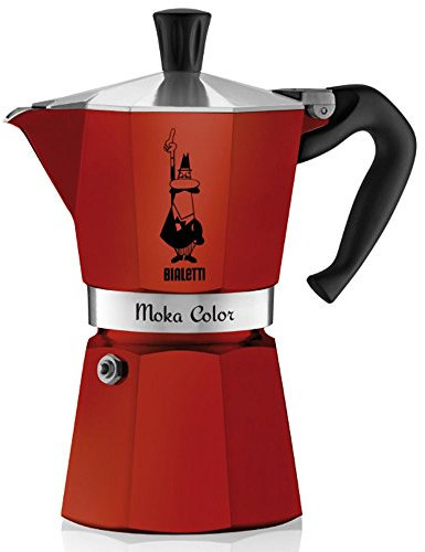 Bialetti Moka Color Espresso Coffee Maker (6 Cups, Bordeaux)