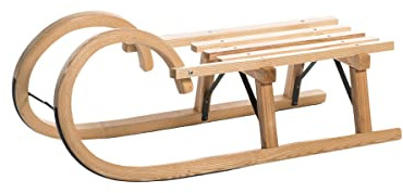 Sirch Hörnerrodel Standard Lattensitz (Länge: 85 cm, esche lackiert 2 Bockstützen) | )