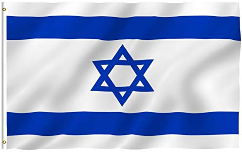 Anley Fly Breeze 3x5Pi Drapeau de l'Israel-Couleur Vive Résistant aux UV-Tête en Toile/Double Couture-Drapeau Israelien Polyester œillet en Laiton 3x5Pi
