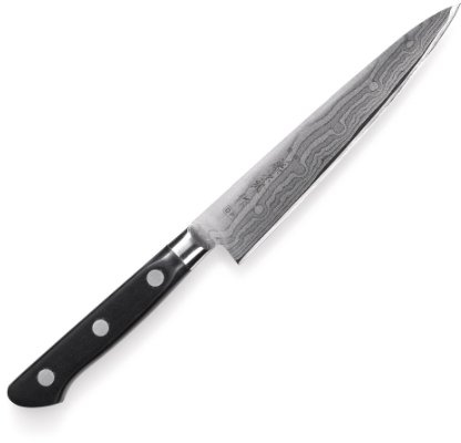 Tojiro kniv – japansk 37 lager damaskkniv HQ – liten Gyuto kockkniv – blad 15 cm – med klämma i rostfritt stål – 505 l
