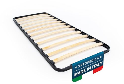 DOLCI SOGNI Rete Letto Singolo 80x190, Struttura Letto Singolo Senza Piedi, Rete Ortopedica, Rete Singola con Doghe di Legno, Rete Singola Doghe 80x190 da Incasso, 100% Made in Italy