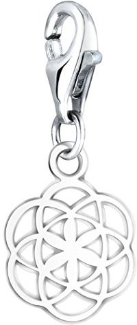 Nenalina Blume des Lebens Karabiner Charm Anhänger für Bettelarmband aus 925 Sterling Silber 713218-000