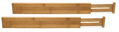 Lipper International Bamboo Kitchen Drawer Dividers, Set of 2