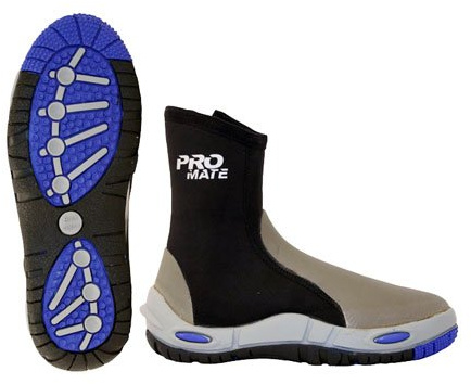 Promate 5mm Dreadnought Hard Sole Scuba Dive Zipper Boots, Men 9 / Women 10 Black
