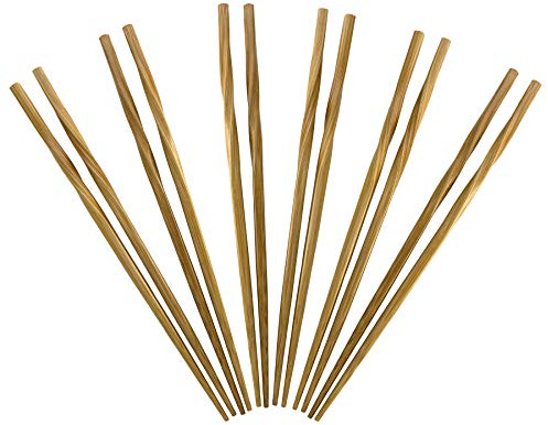 Totally Bamboo Twist Reusable Bamboo Chopsticks, Set of 5 Pairs