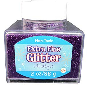Sulyn Extra Fine Amethyst Purple Glitter Stacker Jar, 2 Ounces, Non-Toxic, Stackable and Reusable Jar, Multiple Slot Openings for Easy Dispensing and Mess Reduction, Purple Glitter, SUL50866
