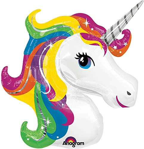 Großer Folienballon * EINHORN * für Party, Deko oder als Geschenk // SUPERSHAPE // Kinder Party Folien Ballon Helium Ballongas Kindergeburtstag Mädchen Unicorn