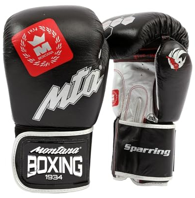 Montana Sparring 20 OZ - Guantes de Boxeo Unisex para Adultos, Color Negro