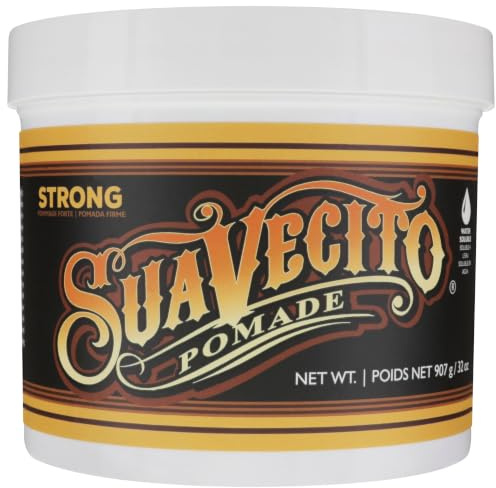 Suavecito Strong Hold Hair Pomade For Men, 32 oz - Medium Shine Water Based Wax Like Flake Free Hair Gel - Easy To Wash Out - All Day Hold For All Hair Styles