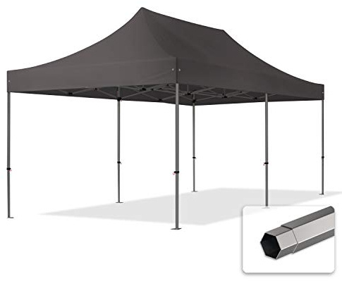 3x6 m snabbtält, Premium stål, mörkgrå