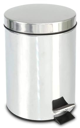 Amig - Cubo de Basura con Pedal - 20 L - Acero Inoxidable - Satinado - Tratamiento Antihuellas - Apertura con Pedal y Recipiente Interior con Asa - Diseño Práctico y Elegante