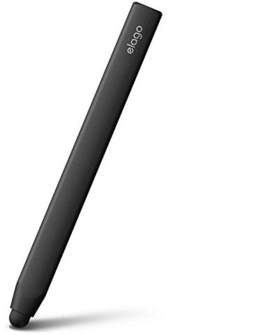 elago Premium Aluminum Stylus Pens for All Touch Screen Tablets/Cell Phones, Soft Touch Pen-Point, Precise Touch and Control, Extra Rubber Tip Included[Black]