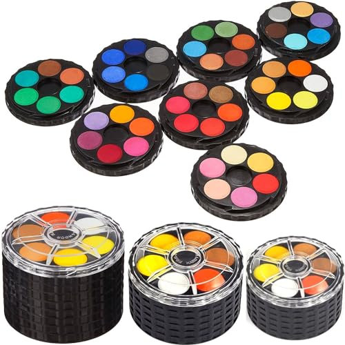 Koh-I-Noor 171506 - runder Farbkasten, 24er / 4 Etagen Schul- Wasserfarben im Kunststoffkasten - 1 Stück