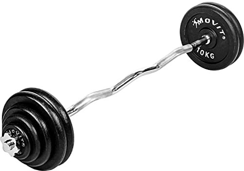 MOVIT 65,5 kg SZ Curlset PRO, mit Sternverschlüssen + 10 Gewichtsscheiben, Scheibenaufnahme Ø 30 mm