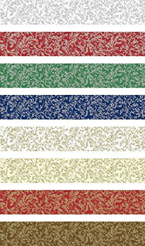 Heyda 204875528 Faltstreifen-Set für Fröbelsterne 1,5 x 45 cm , 8 Farben mit Dekor sortiert