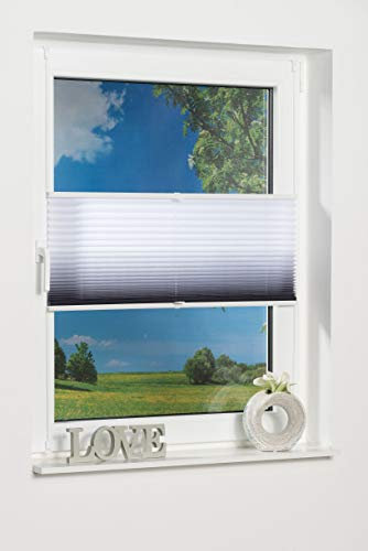K-home Klemmfix-Plissee Farbverlauf Anthrazit 50cm x 130cm (B x L)
