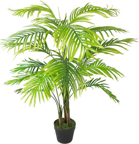 Leaf Large Realistic Artificial Palm Tree, Green, 130cm