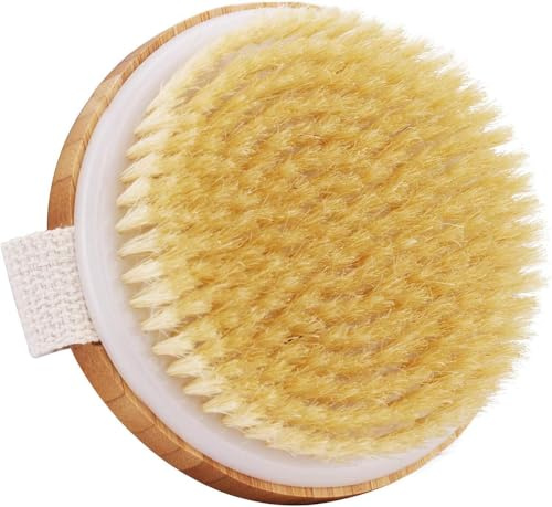 Dry Brushing Body Brush - Natural Bristle Body Exfoliator Scrub Skin Brush for Bath and Body Works…