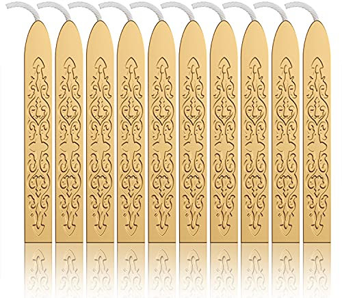 10 Stück Gold antike Siegelwachs Dichtungs Wachs Versiegelung Sticks mit Docht für Retro Vintage Wachs Siegel Stempel