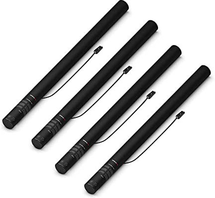 SPARKLERS CLUB - Set di 4 cannoni per coriandoli elettrici, 80 cm, con macchina per coriandoli, 14 metri di portata, cannone elettrico per feste ed eventi, confezione da 4