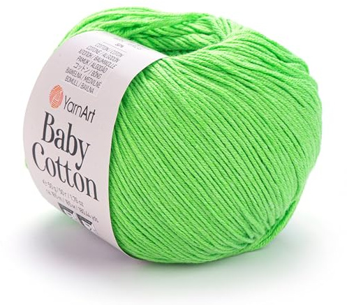 YarnArt Baby Cotton Yarn - Soft, 50% Cotton 50% Acrylic, 1.76 Oz, 180.44 Yds (1, 438)