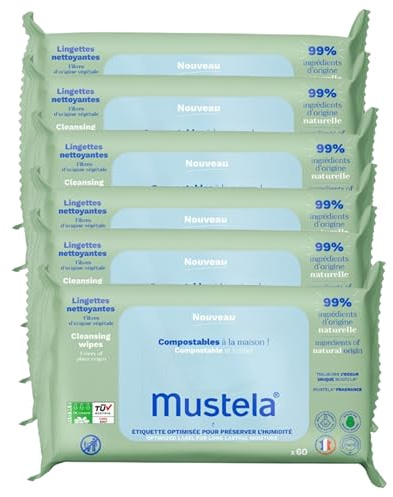 Lingettes nettoyantes à l'avocats Bio | Nettoie efficacement et en douceur | Peau douce et hydratée | Visage, mains et siège | Fabriqué en France | Lot de 6x60 lingettes