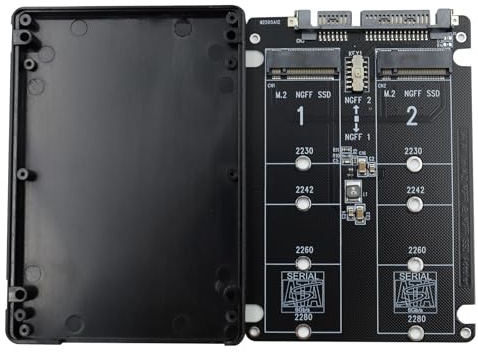 POFET M2 SATA-adapter, dubbel NGFF till SATA 3,0 M.2 NGFF SDD till 2,5 tum SATA III omvandlingsadapter