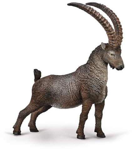 CollectA Bouquetin Alpino - Cabra de montaña pintada a mano, animal y figuras realistas, modelos de animales salvajes, regalos para niños