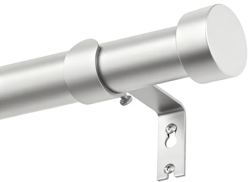 KAMANINA Gardinenstange Silber 80-218 cm, Ø 25mm Vorhangstange Ausziehbar