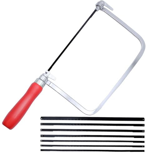 WYYFXY® Juego de 8 hojas de sierra y 1 hoja de sierra fina con mango de madera, giratorio 360 grados, sierra para madera para cortar aleaciones de aluminio, hierro, madera, plástico