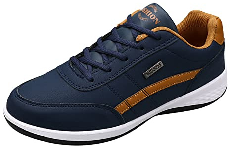Ortopedisk komfortsneakers för män ergonomisk sko för smärtlindring ortomotion unisex sneakers platta löparskor lätta sportskor mjuk sula komfortskor tonåring 39–50, Mörkblå, 42 EU