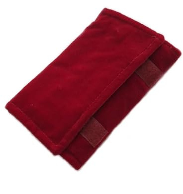 TYNXK Borsa pieghevole in velluto for orecchini, collane, portaoggetti da viaggio, arrotolabile, in feltro, for gioielli, accessori portatili(Red)
