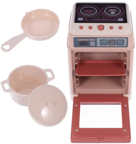 Parliky Mini Horno Eléctrico de Juguete para Pequeños Juguete de Mini Horno Falso Portátil para Juego de Cocina Doméstica Material Seguro Obsequio Educativo de Cocina