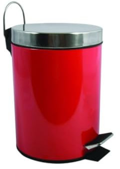 MSV Treteimer Mülleimer Kosmetikeimer Abfalleimer 5 Liter - Rot
