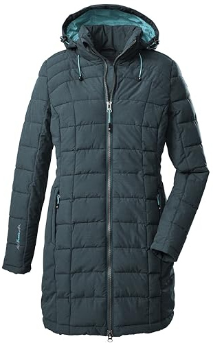 Killtec womens Parka en duvet avec capuche zippée Skane WMN Quilted PRK, vert bleu foncé, 40, 35618-000
