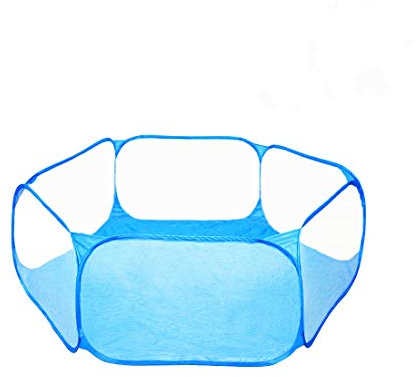 Winterworm Blue Portable Small Animal Playpen,Foldable Hamster Fences Pet Cage Tent Pop-Up Yard Fences Play Pen for Guinea Pig Hamster Rabbits Chinchillas Hedgehogs