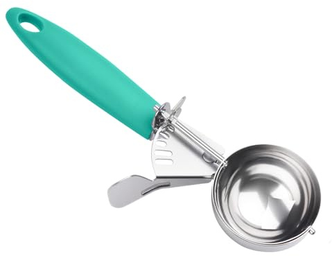 JUNADAEL J Portion Scoop, 2.75 OZ Disher Scoop, #16 Cookie Scoops, Green Handle, for Portion Control, Cookie Dough, Cupcake Batter, Ice Cream, Muffin, Mashed Potatoes